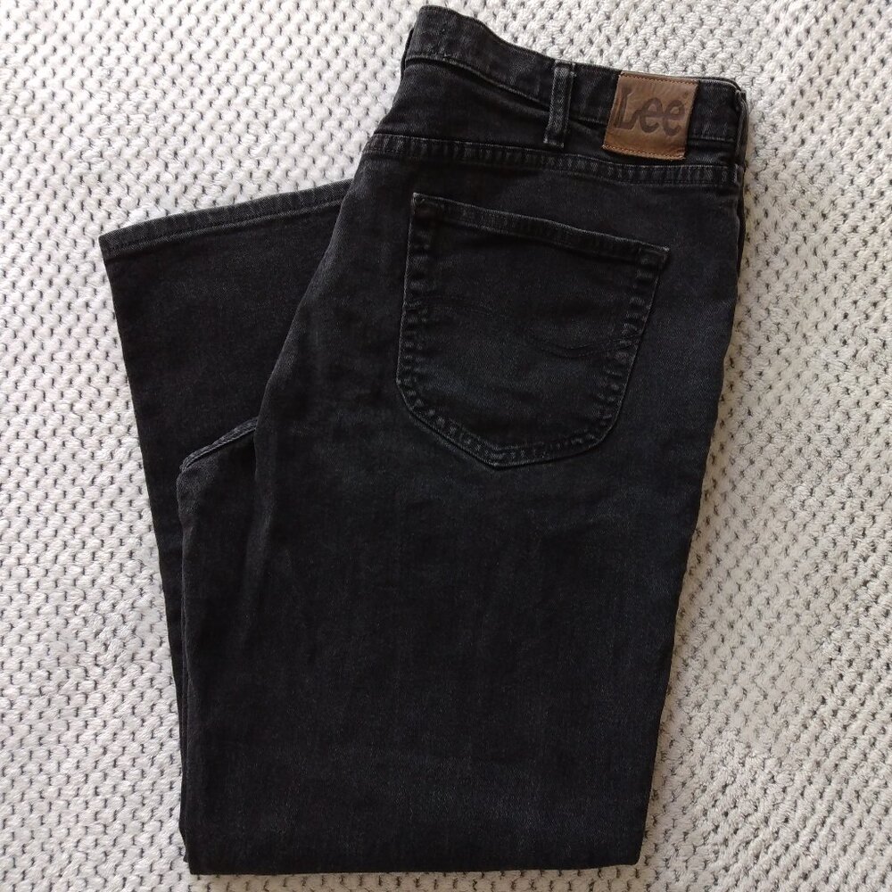 Lee Men's Relaxed Fit Black Jeans 40 x 29